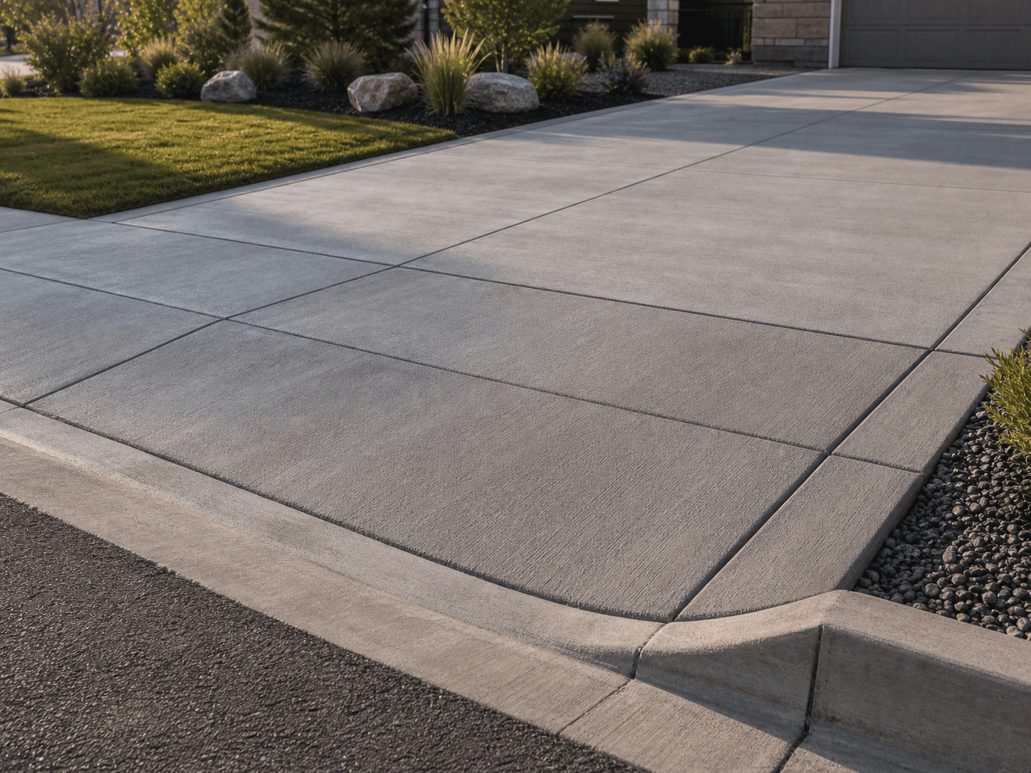 Clean driveway apron pour