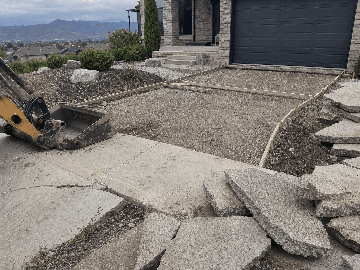 Driveway tear-out and base prep